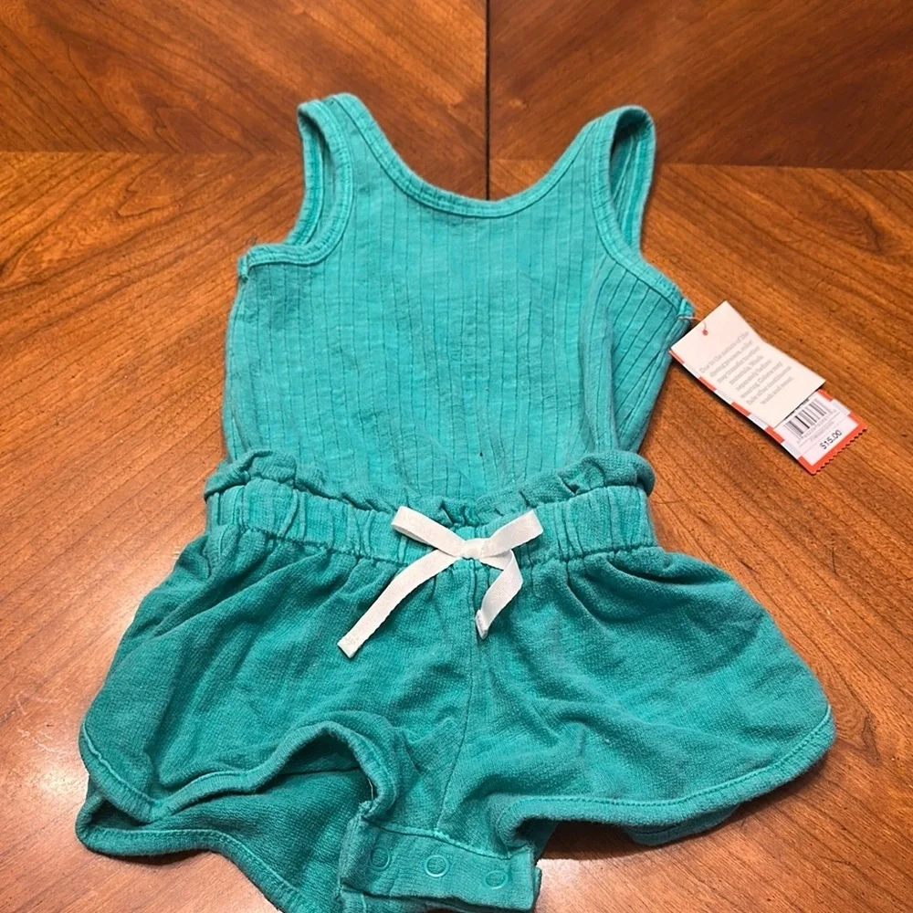 NWT- Cat Jack Teal Romper - size 12 mo